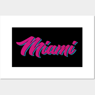 MIAMI VICE ON BLACK Posters and Art